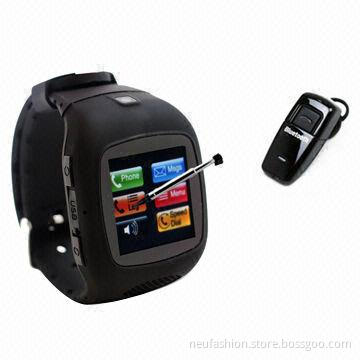 Touchscreen MP3/MP4 Watch Phone with Built-in Bluetooth, Supports Up to 32GB Memory T-Flash Card